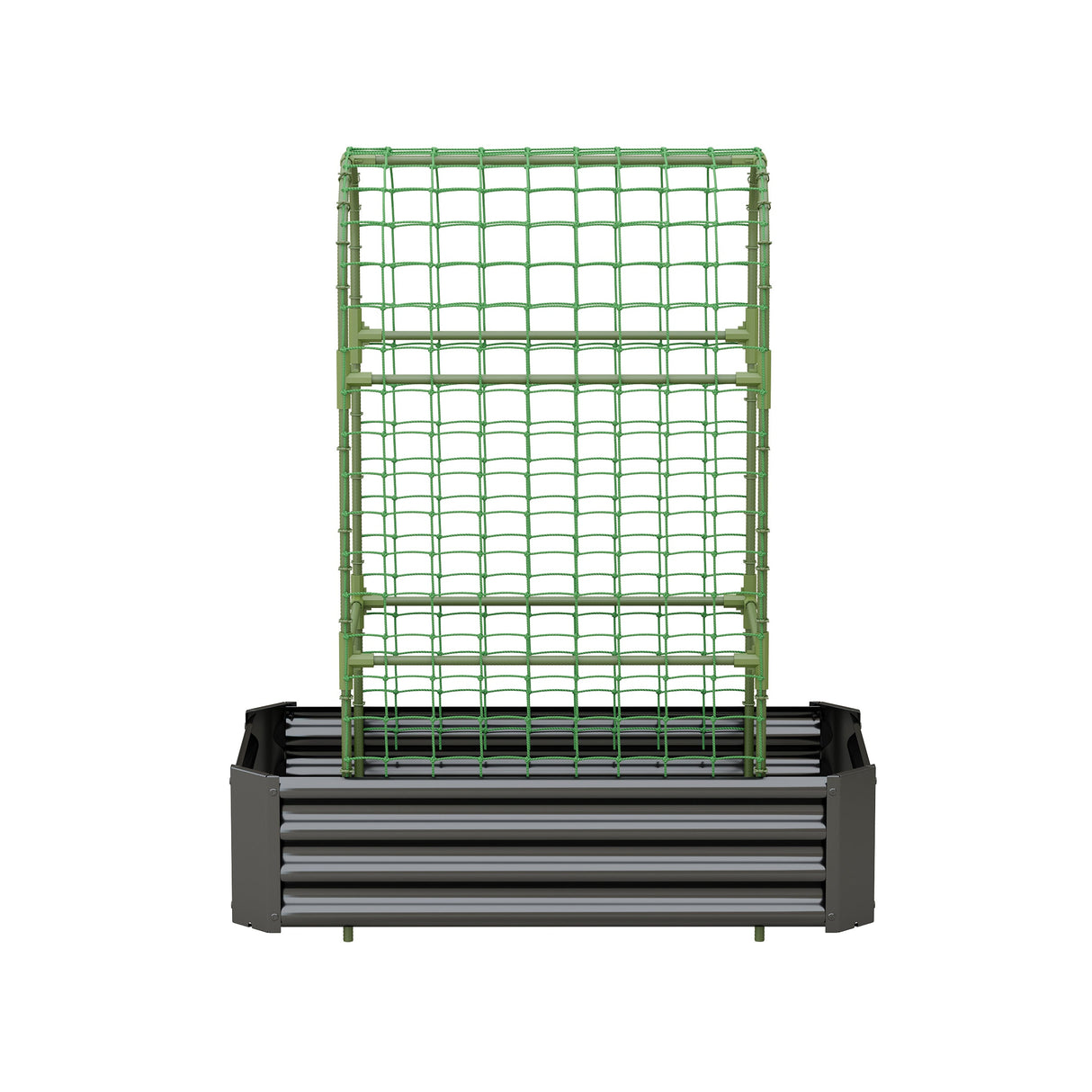 2-in-1 Raised Garden Bed with Trellis - 4x2x1 Ft Outdoor Planter