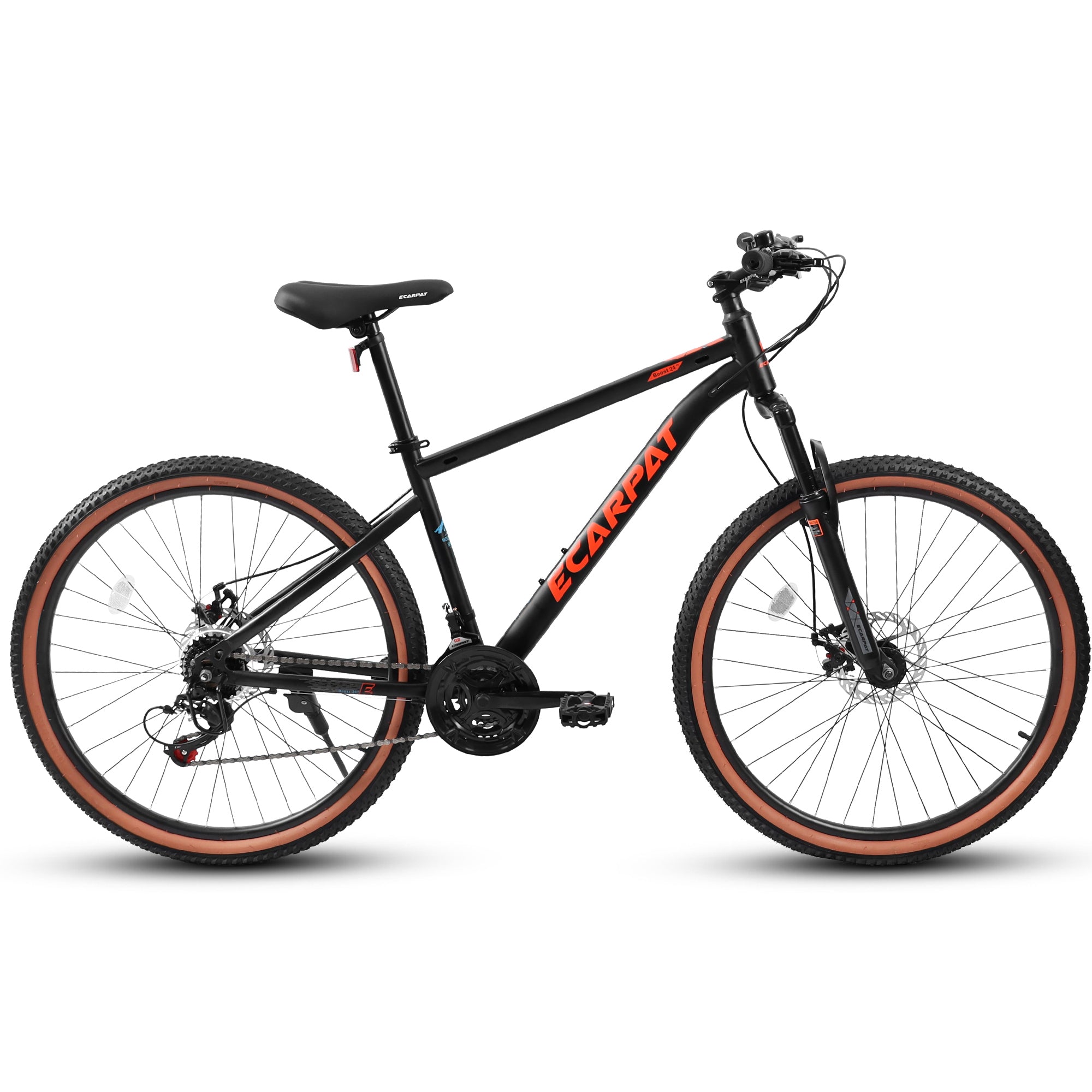 A24301-Ecarpat-Mountain-Bike-24-Inch-Wheels,-21-Speed-Mens-Womens-Trail-Commuter-City-Mountain-Bike,-Carbon-steel-Frame-Disc-Brakes-Thumb-Shifter-Front-Fork-Bicycles-Exercise-&-Fitness