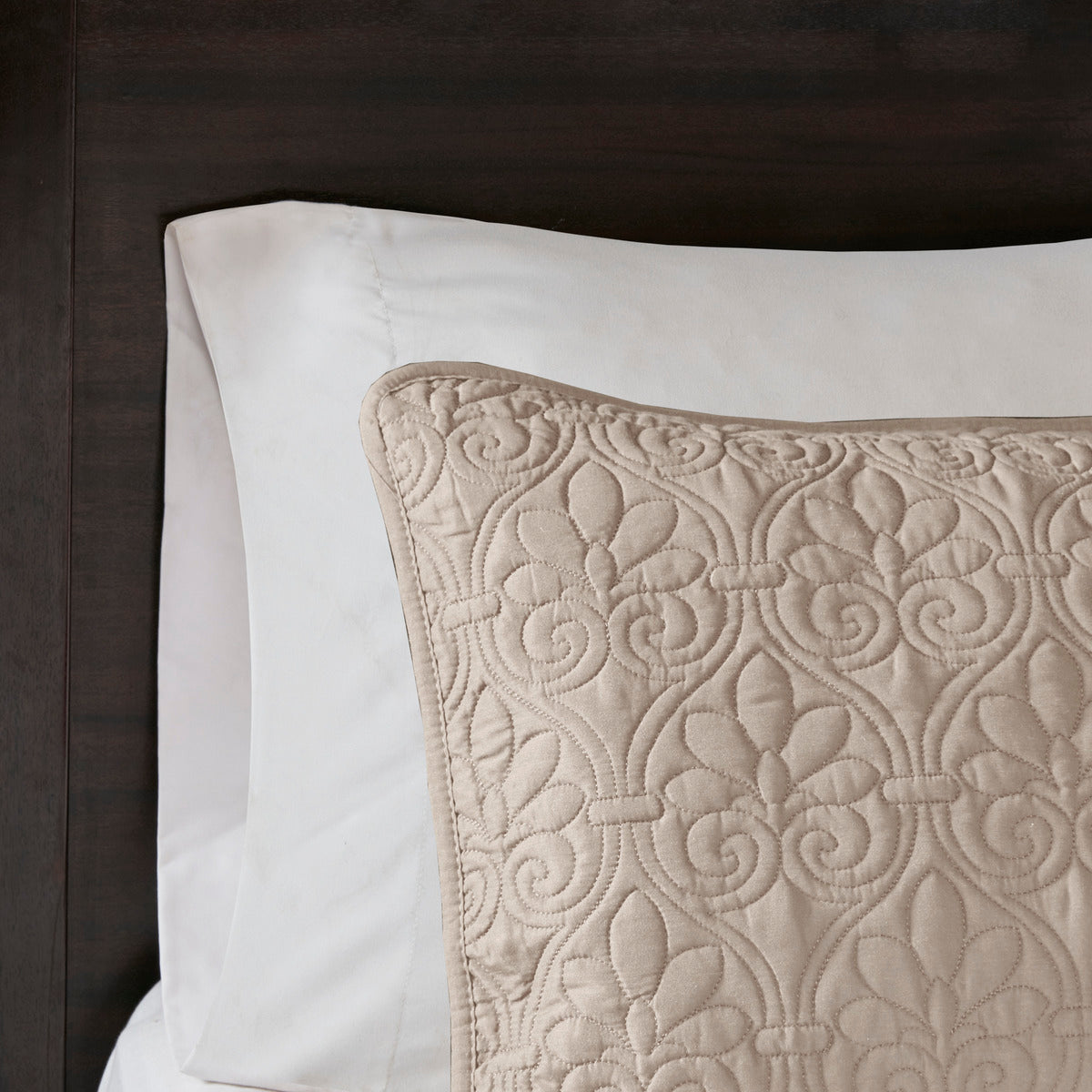 Reversible Quilt Set with Antimicrobial Cotton - Khaki Full/Queen