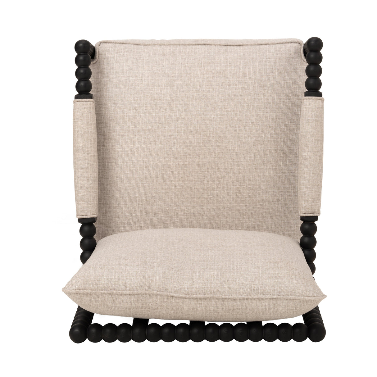 Rubber Wood Accent Chair - Upholstered Fabric Leisure Chair