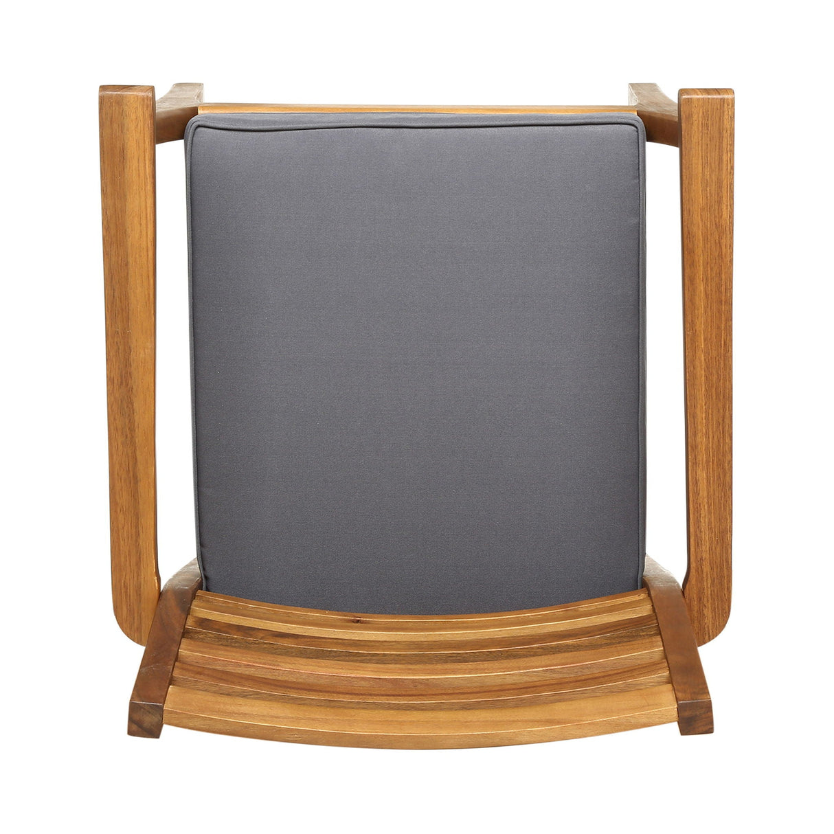 Outdoor Dining Chair With Slat Back And Acacia Wood Frame (Set of 2) - Gray / Teak