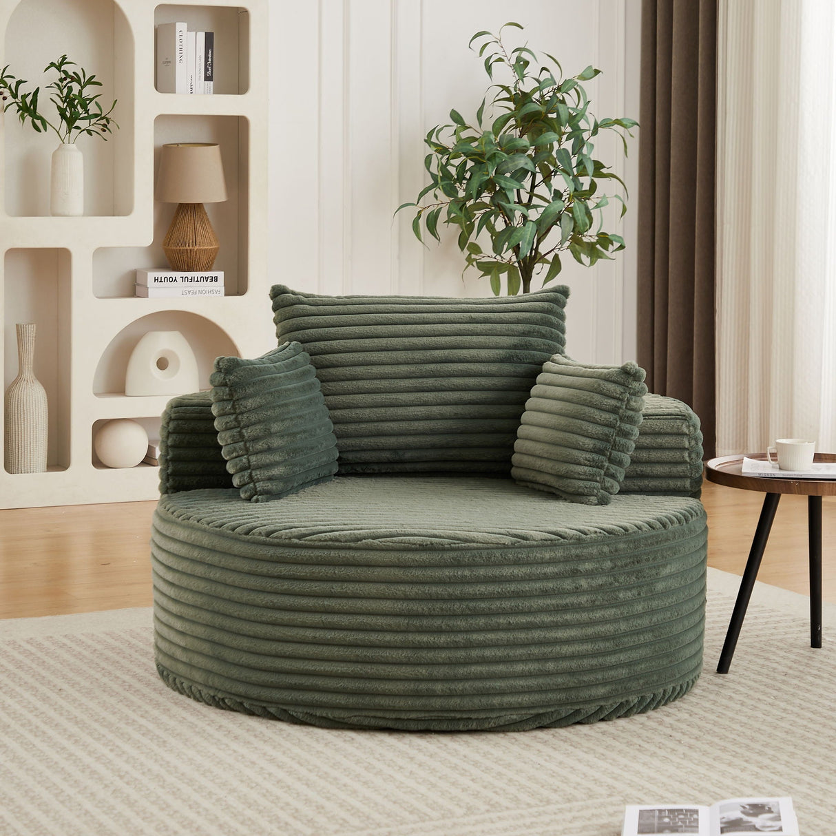 Modern Single Sofa With Backrest Pillow For Living Room