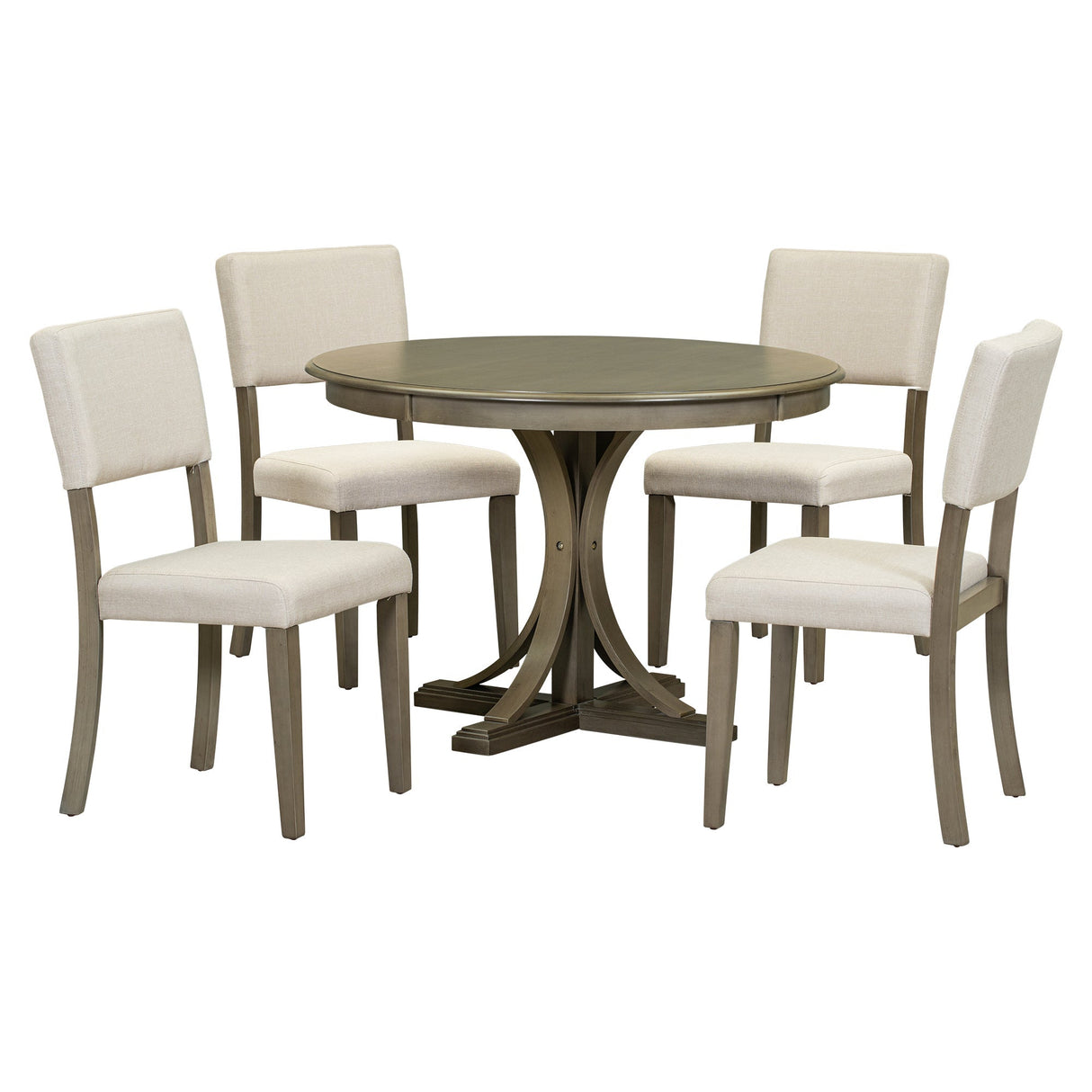 Isla Graceful Pedestal Dining Set for Four
