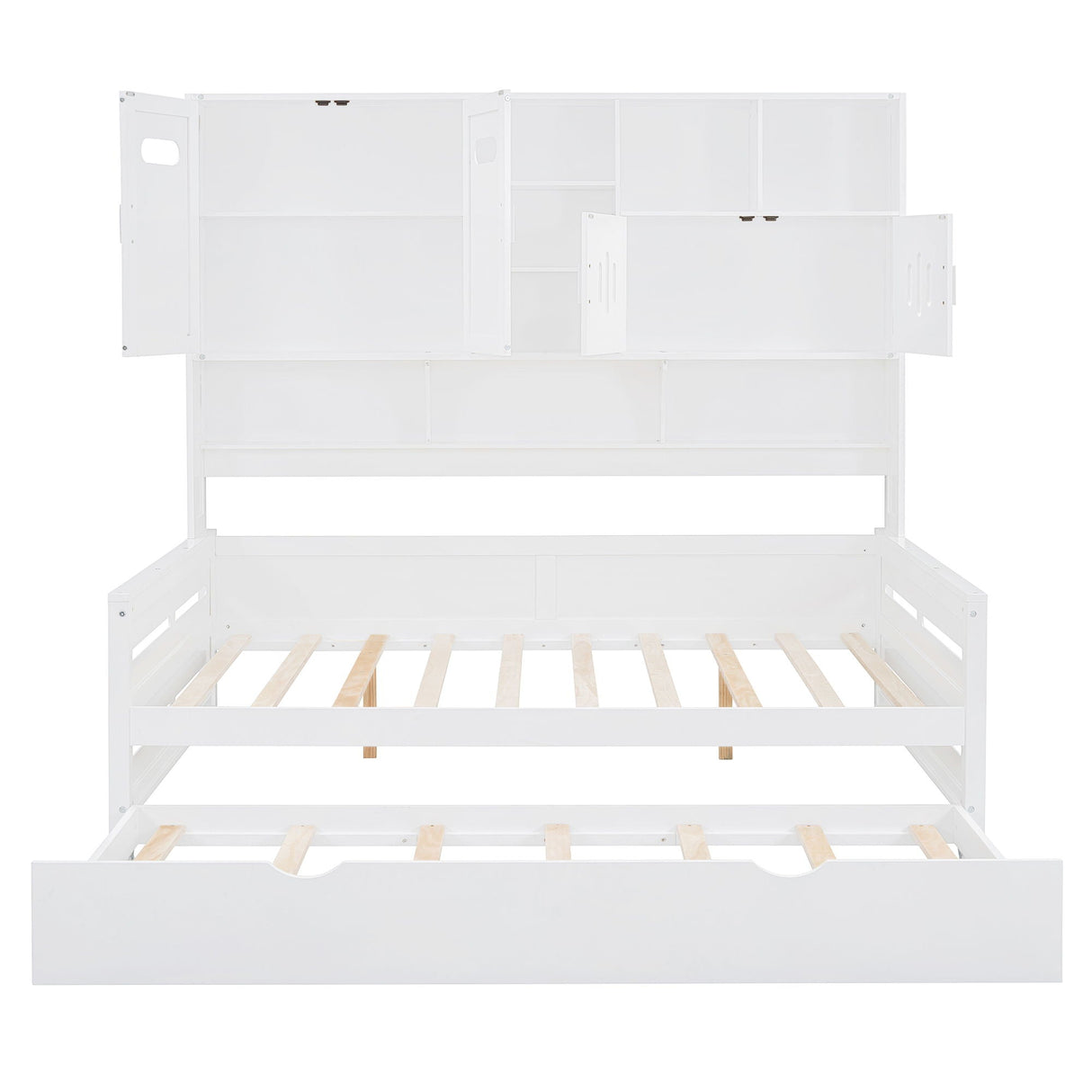 Daybed With All-In-One Cabinet And Shelf