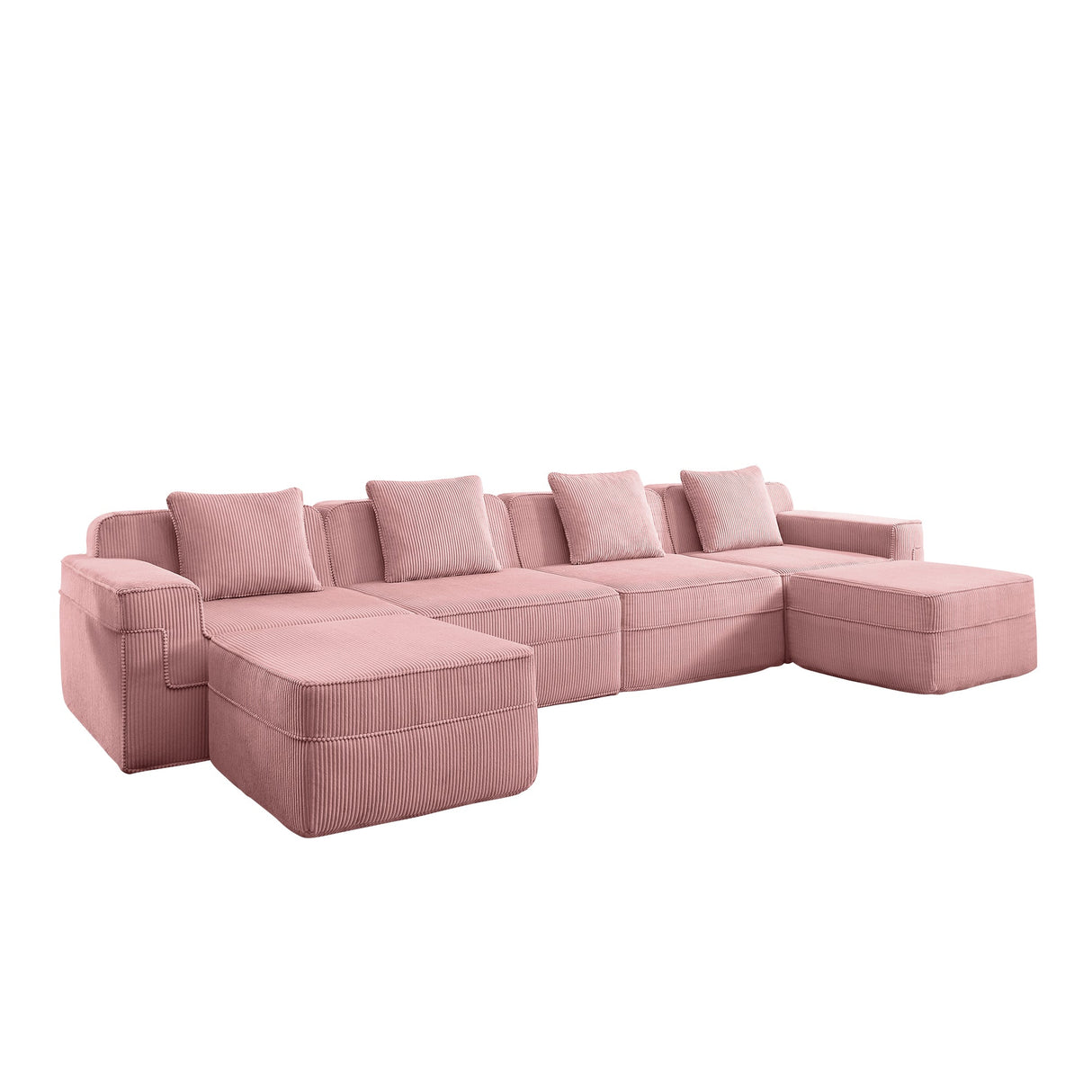 Modular 4 Seat U Shape Sectional Boneless Sofa