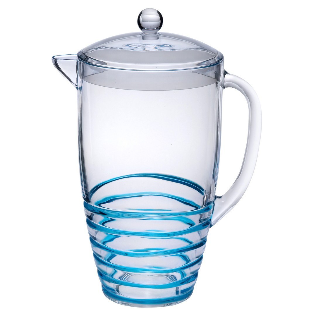 2.5-Quarts-Water-Pitcher-with-Lid,-Swirl-Unbreakable-Plastic-Pitcher,-Drink-Pitcher,-Juice-Pitcher-with-Spout-BPA-Free-