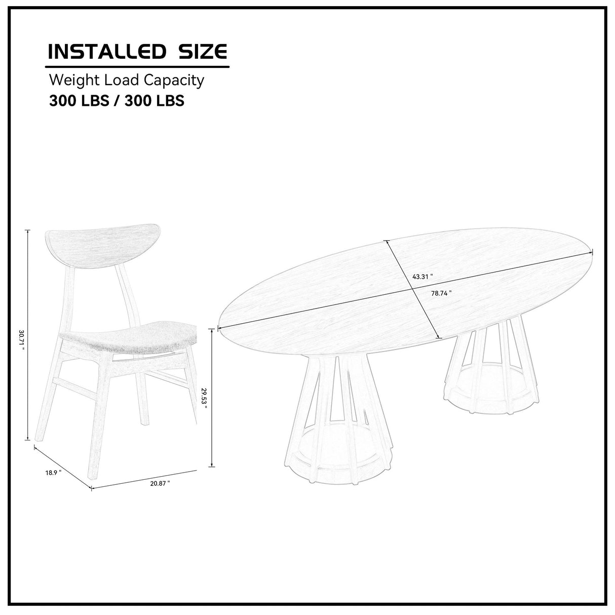 Modern Dining Table Set of 7: 1 Table + 6 Chairs