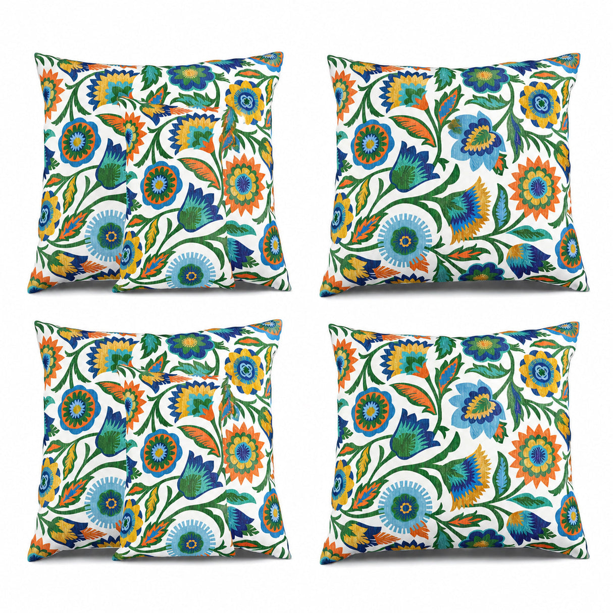 4 Pack Outdoor Pillow Covers - 18x18 Inch Water-Repellent