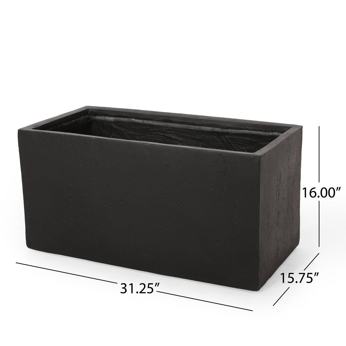 31.25' L Modern Outdoor MGO Planter in Black Finish