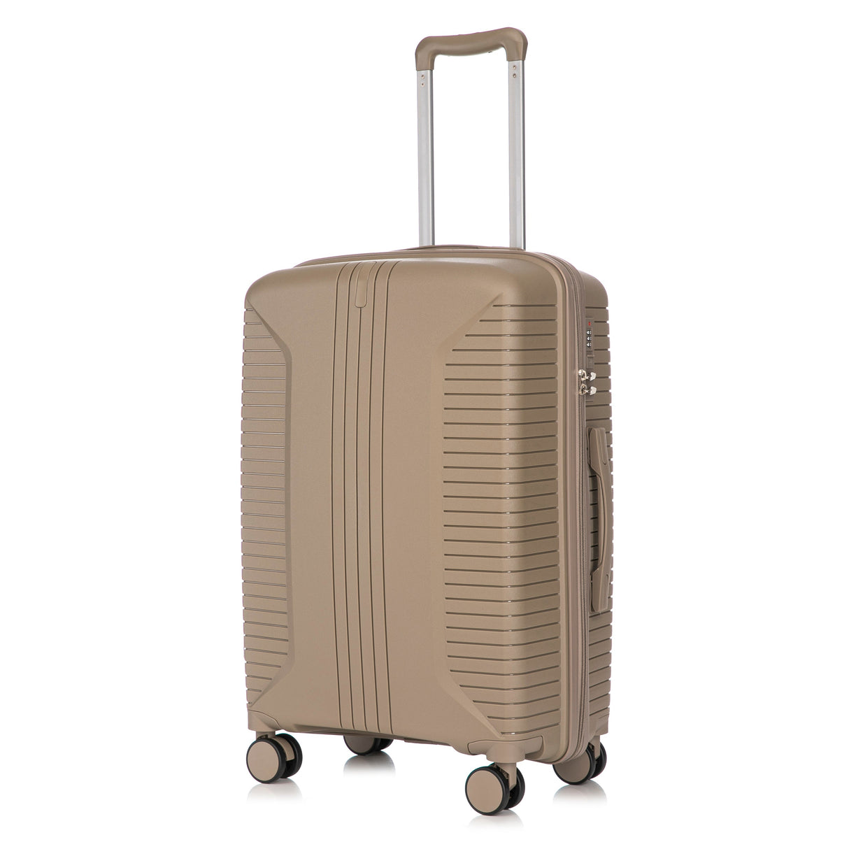 20'/24'/28' 3-Piece PP Spinner Wheel Luggage Set with Combination Lock (Champagne)
