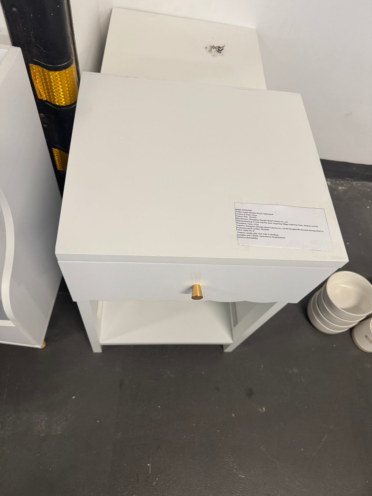 Modern Bedside Table with Drawer and Open Shelf