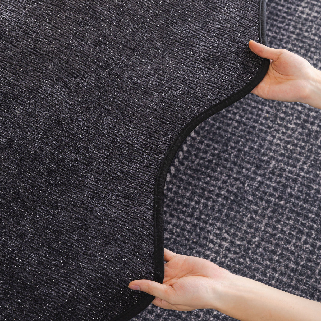 Chenille Couch Cover with Scalloped Edge, Non-Slip Modular Slipcover