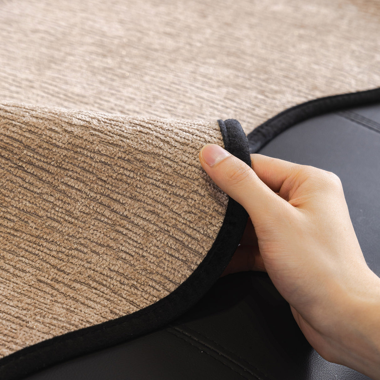 Chenille Couch Cover with Scalloped Edge, Non-Slip Modular Slipcover