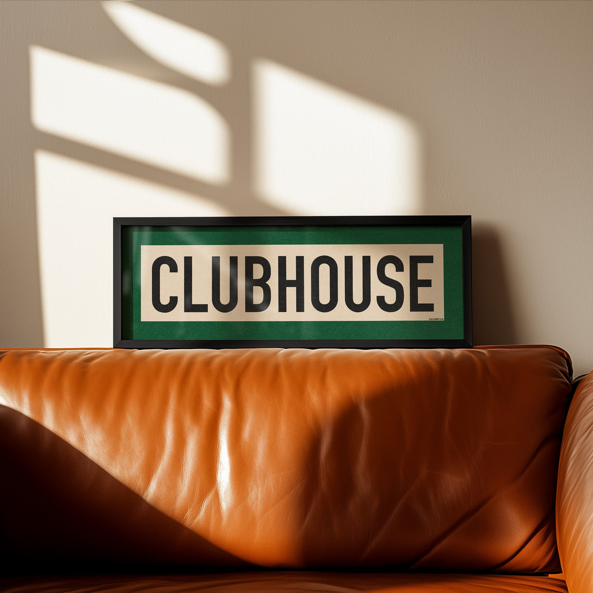 Framed Clubhouse Golf Art Scroll Sign