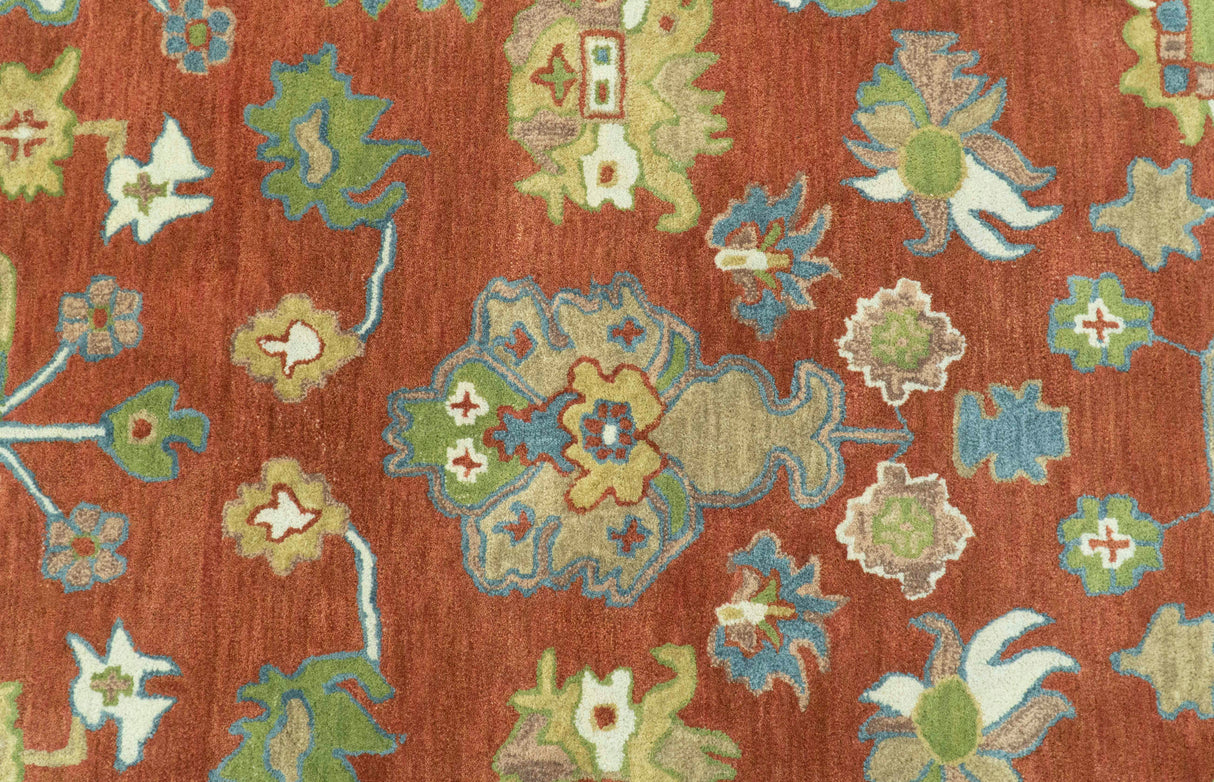 Rust And Beige Traditional Oushak Design Hand Tufted 8x10 Wool Area Rug