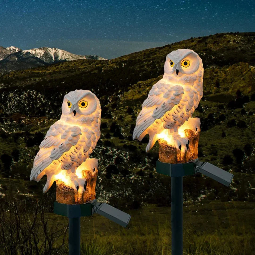 Solar Owl Garden Lights Outdoor LED Solar Powered Waterproof Animal Lamp Decor