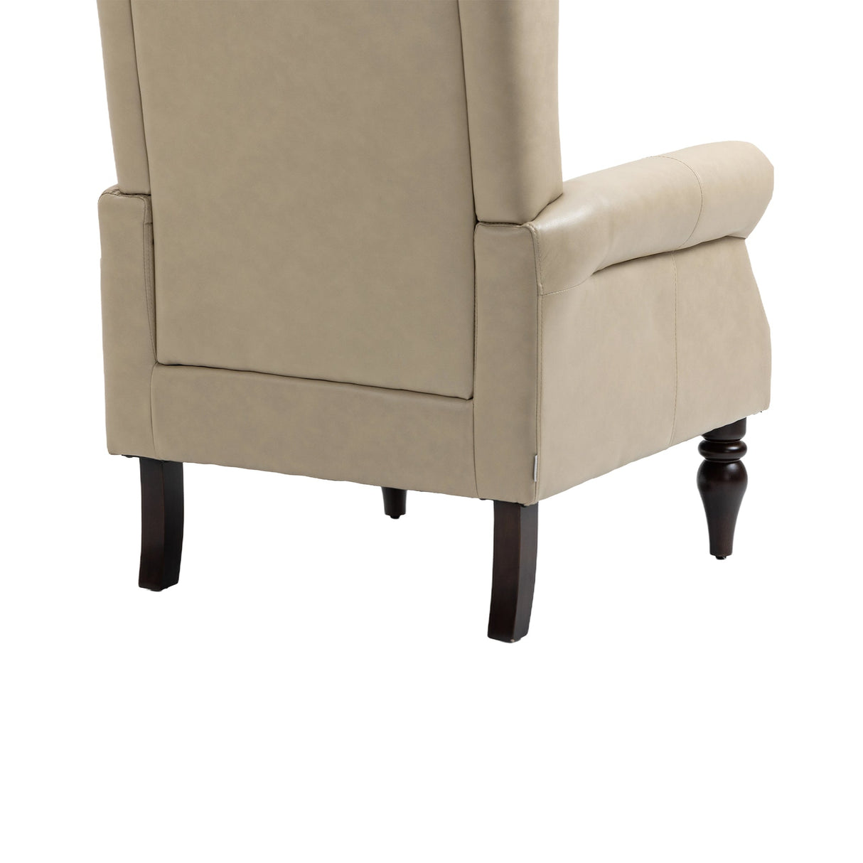 Modern Accent Lounge Chair with Sturdy Wood Legs in Camel PU Leather