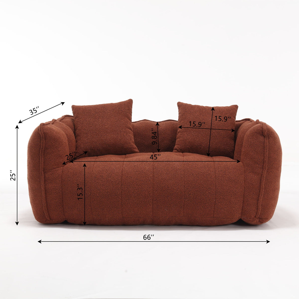Cozy Beanbag Chair With High Resilience Foam Core For 2