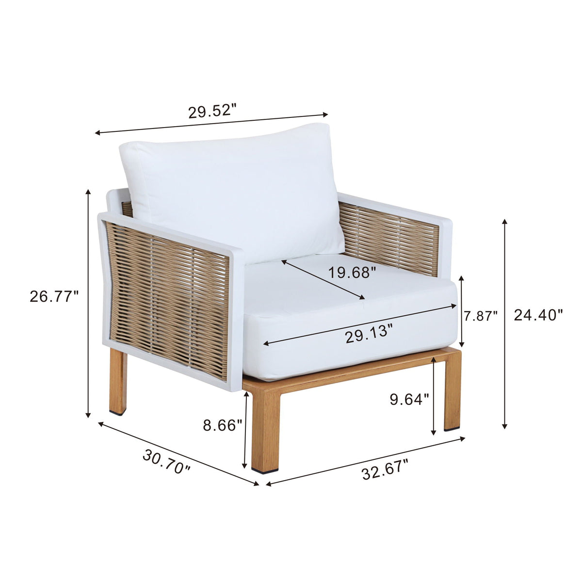 Vine - 4 Piece Outdoor Conversation Set - White
