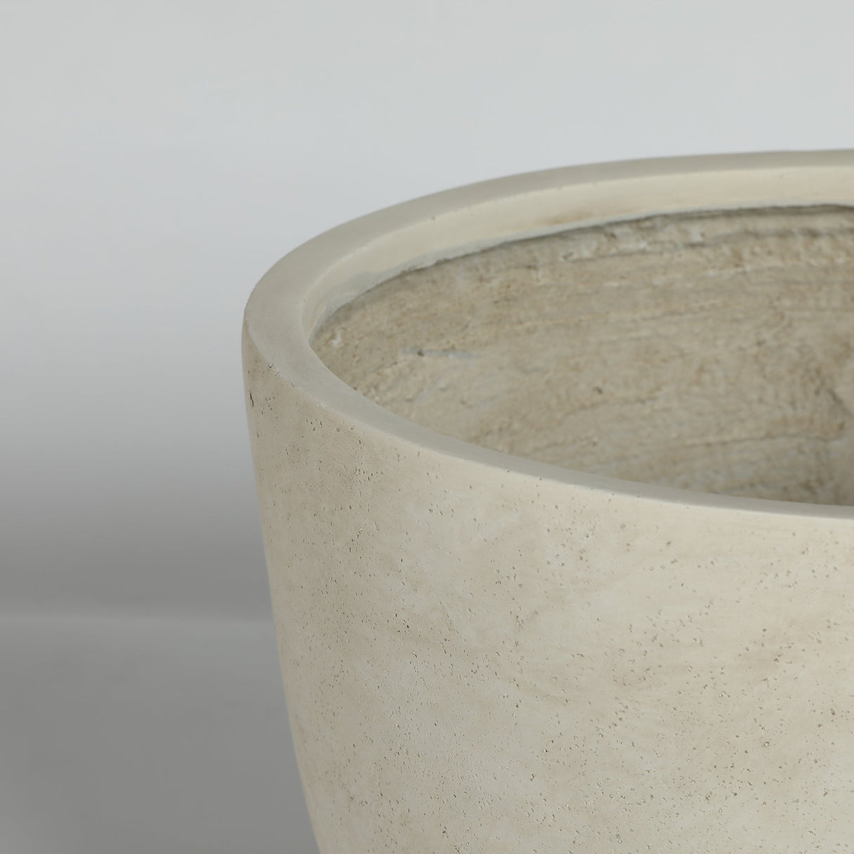 Round Concrete Planter Set of 2, Large Handmade Rustic Planter Pots