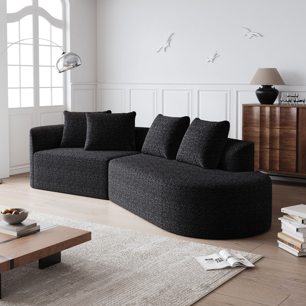 Upholstered Oversized Sectional Sofa - 4 Seater