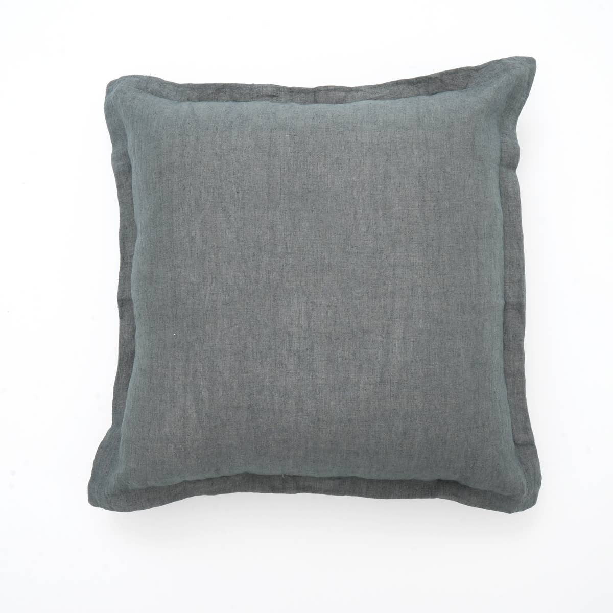Linen Solid Cushion with Flanges - 22 x 22 Inch