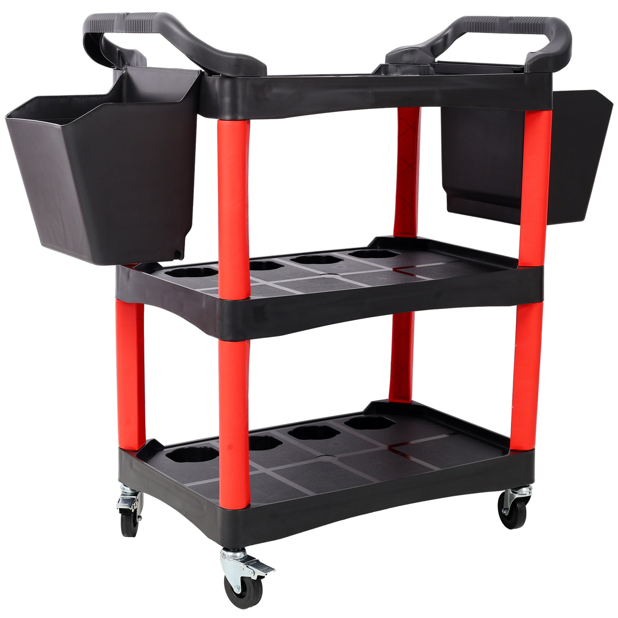 3 Tier Rolling Auto Detail Cart With Wheels