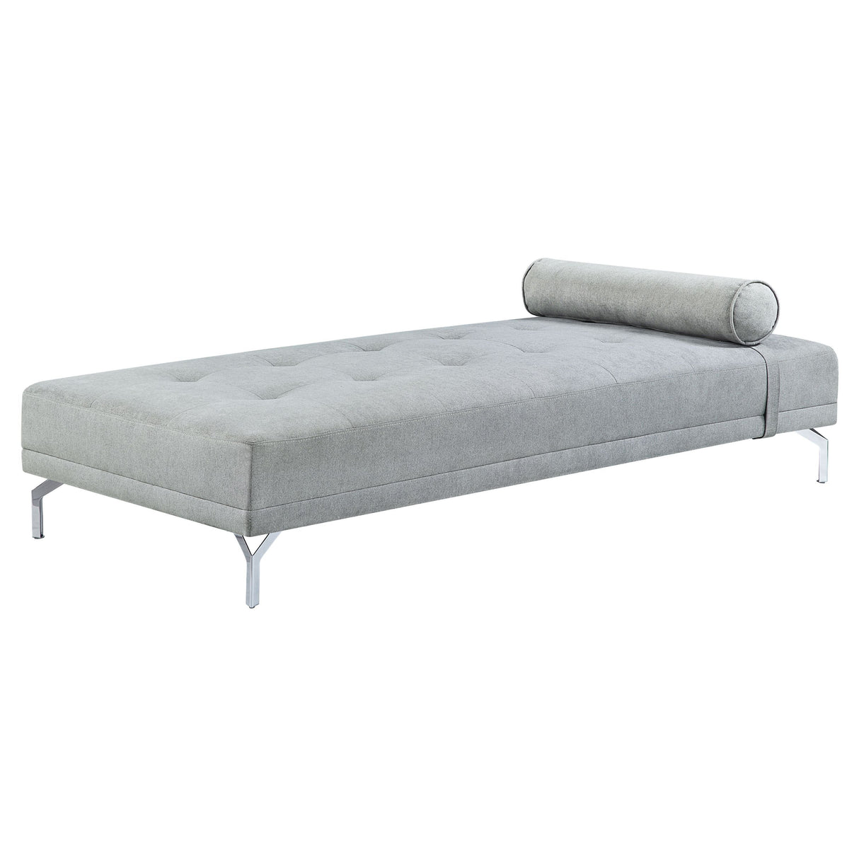 Quenti Gray Melange Velvet Sofa Bed with Pillow