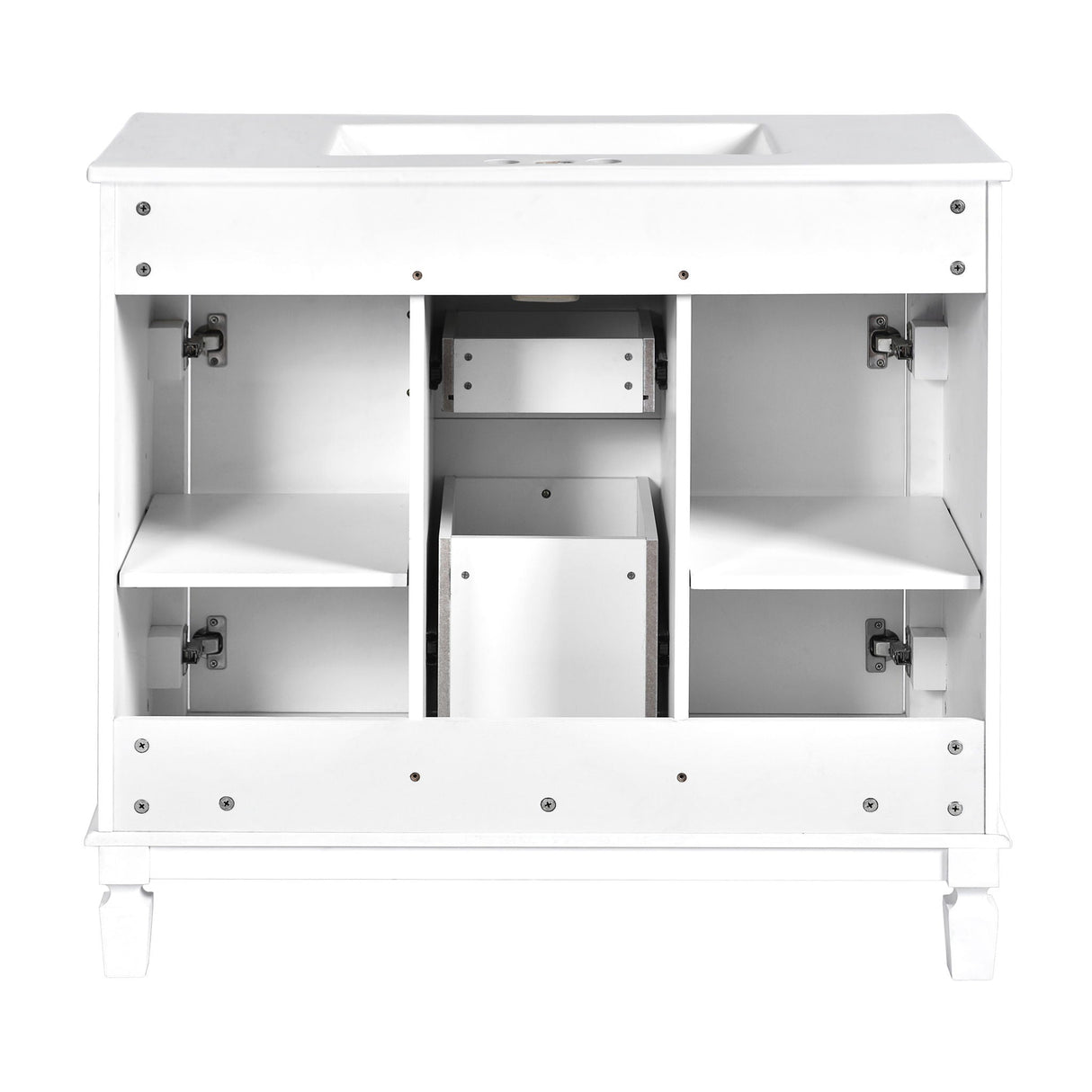 Bathroom Vanity With Top Sink, Basin On Cabinet With 2 Soft Closing Doors And 2 Drawers