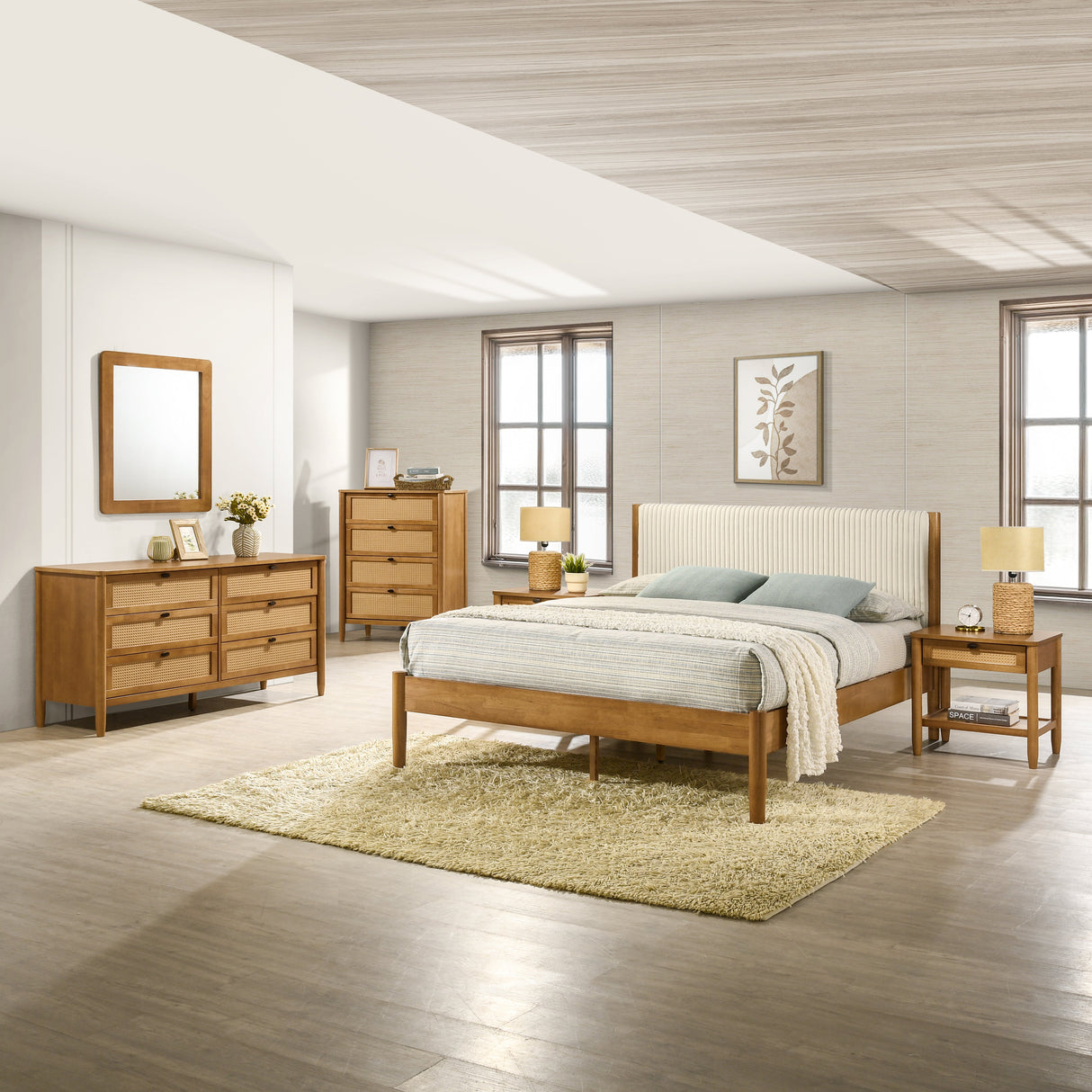 Vichy 6-Piece Rubberwood Bedroom Set