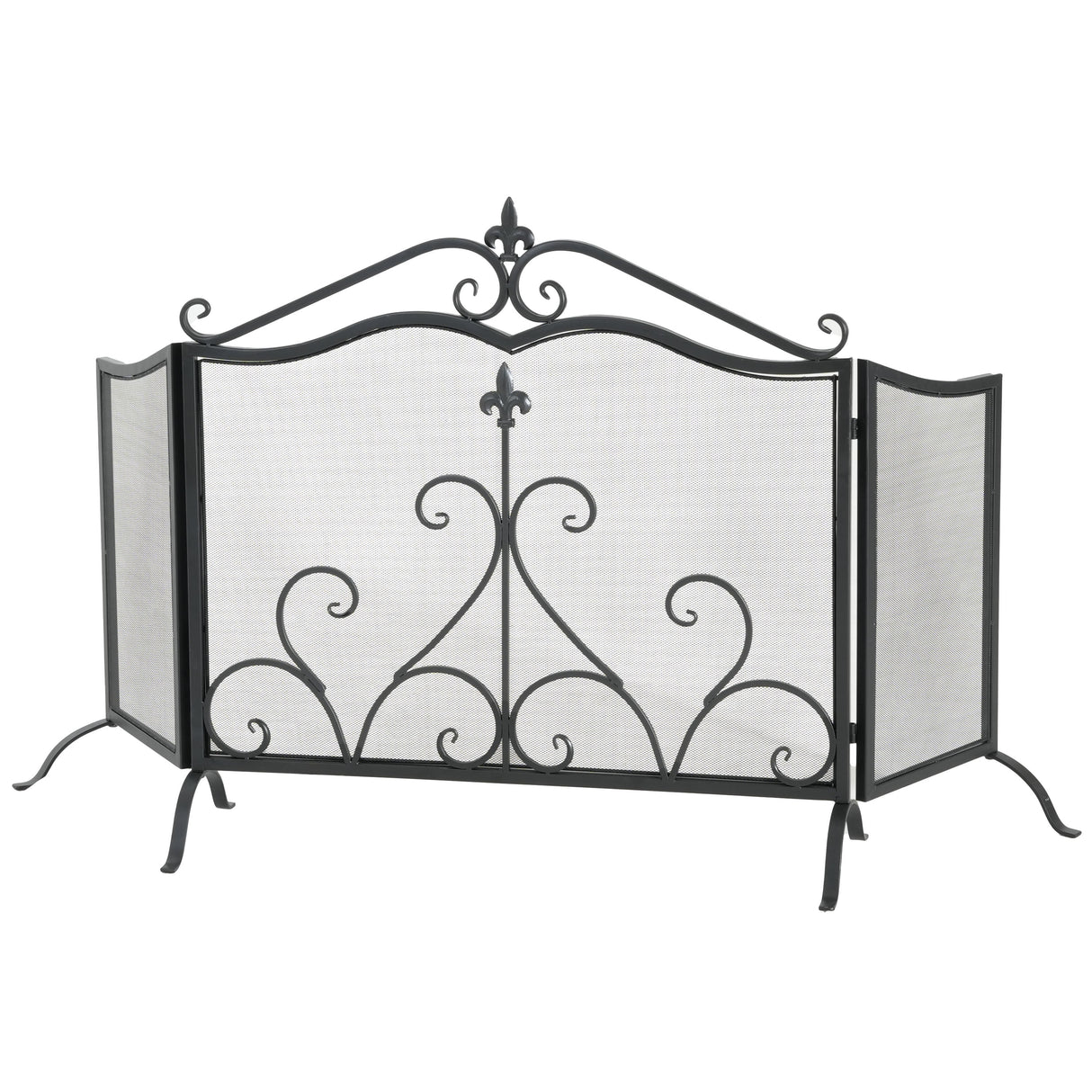 Onyx 3-Panel Iron Fireplace Screen 54" x 31.5"