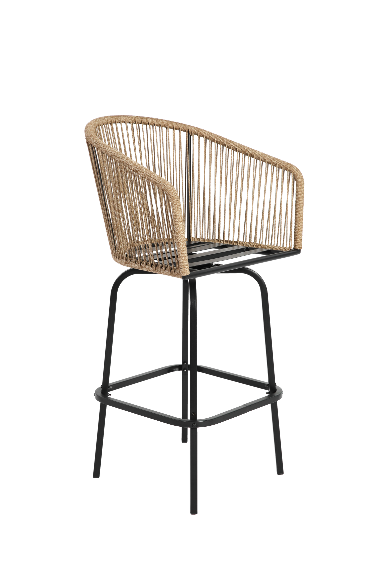 All-Weather Bar Stools with Elegant Woven Detailing – Set of Four