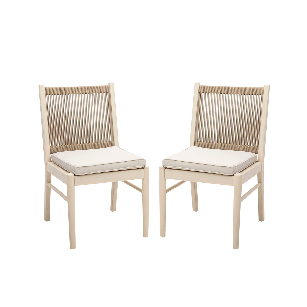 Cordoba Dining Chair Set of 2 with Acacia Wood Frame and Water Repellent Fabric