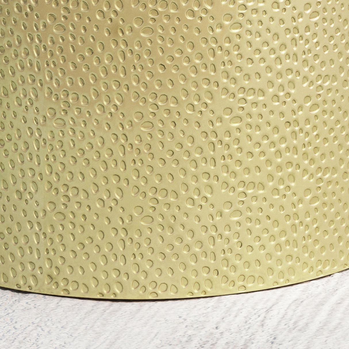 Modern Round Accent Table With Hammered Surface