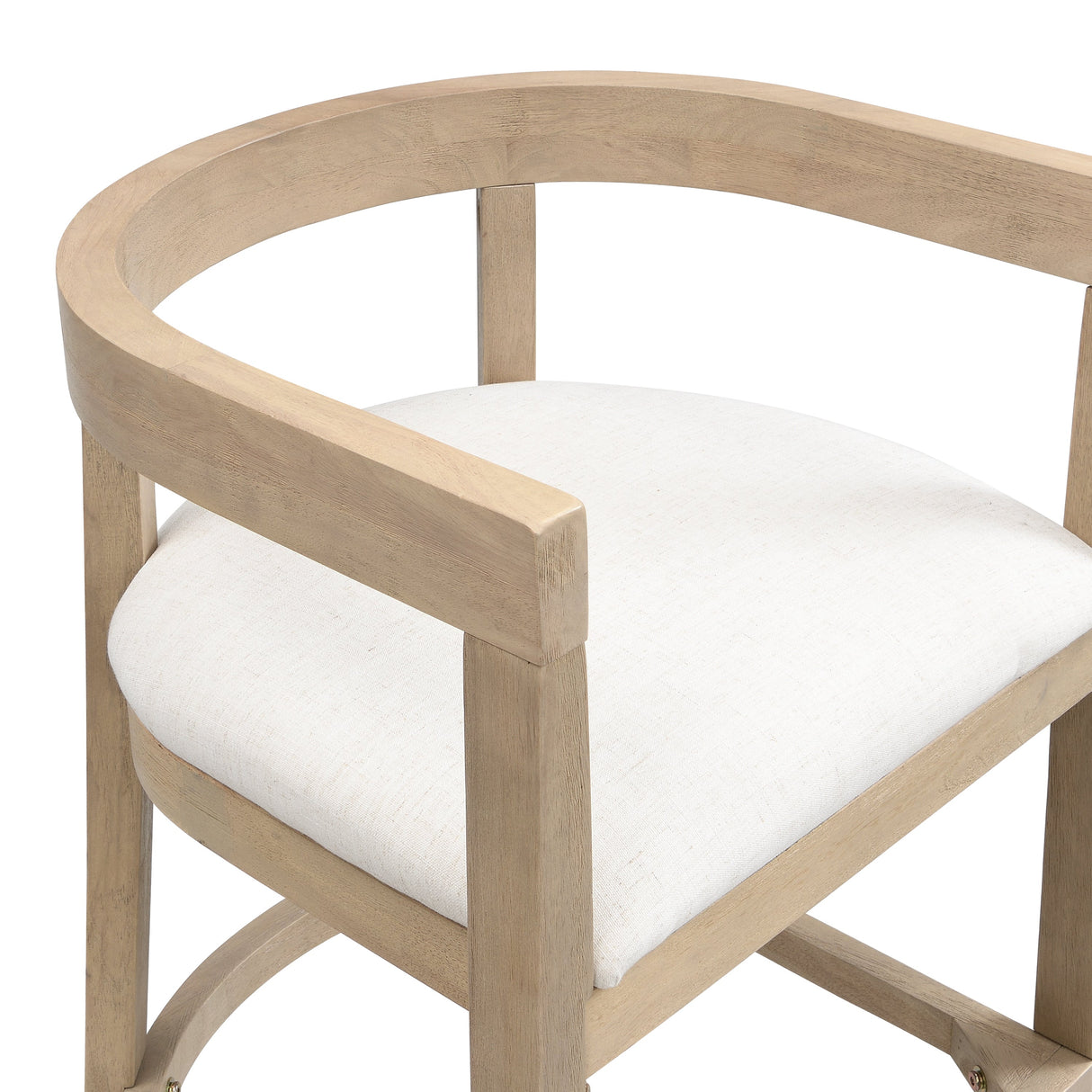 Modern Rubberwood Bar Stool Set with Upholstered Seats