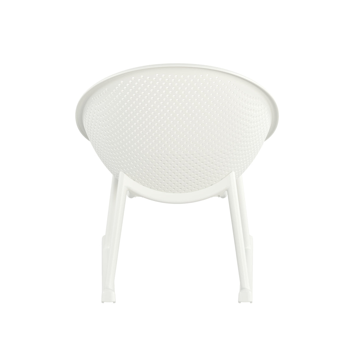 Modern Gable Rocking Chair Set of 2 in White Plastic with Weather Resistance