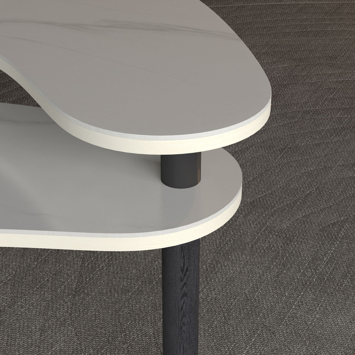 Rotatable Cocktail Table With Solid Legs, 360 Degree Rotating