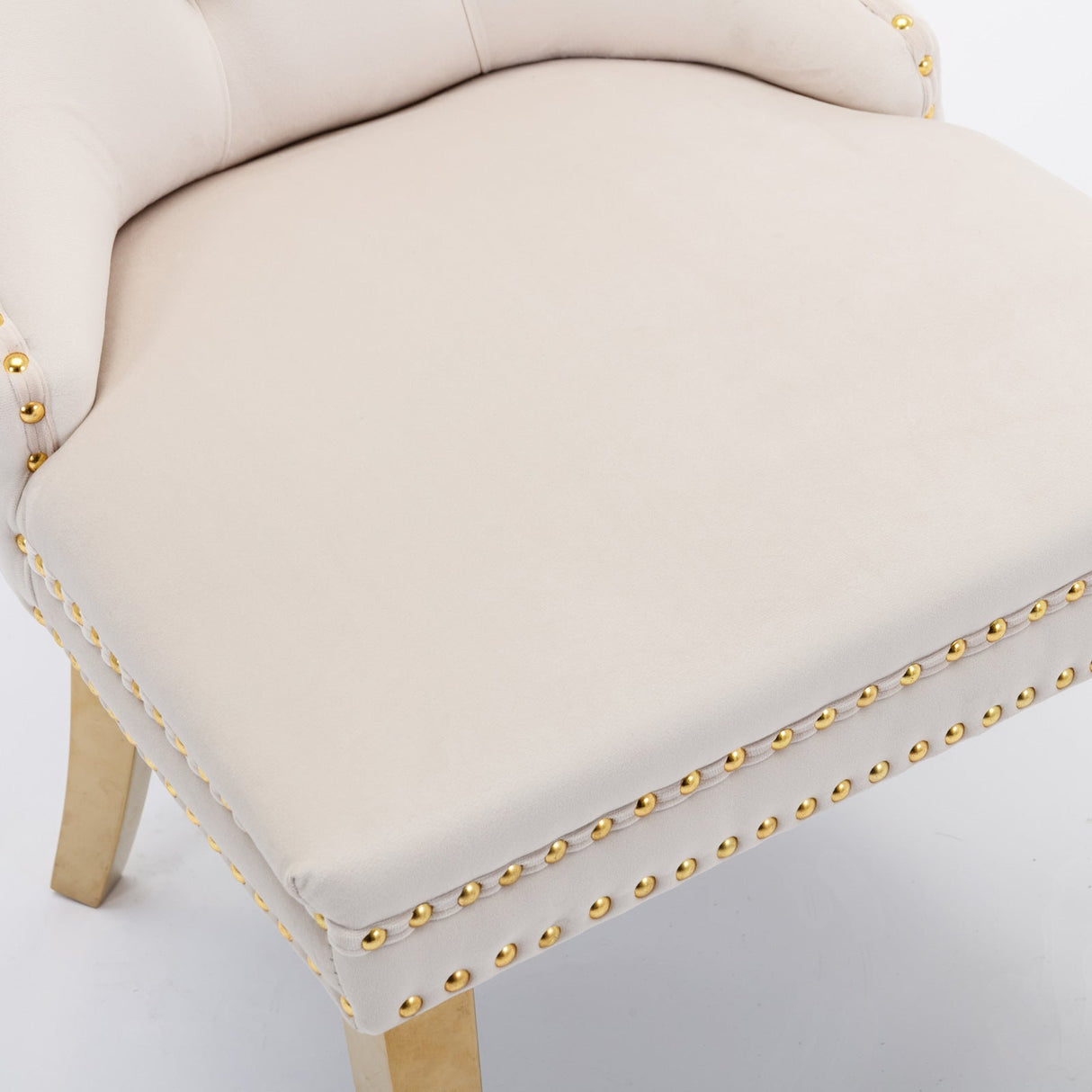 A&A Furniture Nikki Collection Modern Velvet Upholstered Dining Chair Set of 2