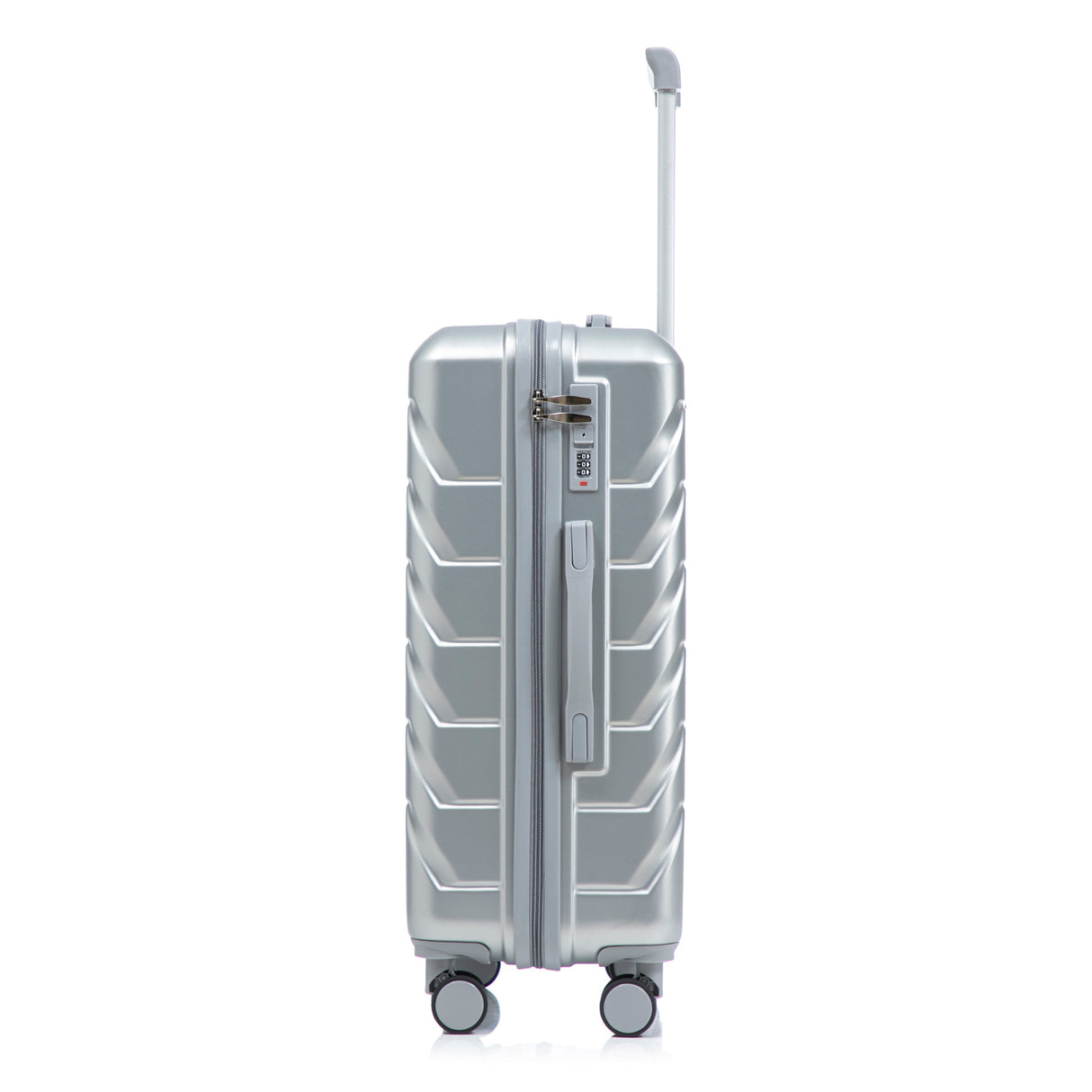 3-Piece ABS Spinner Wheel Luggage Set with Combination Lock - Silver
