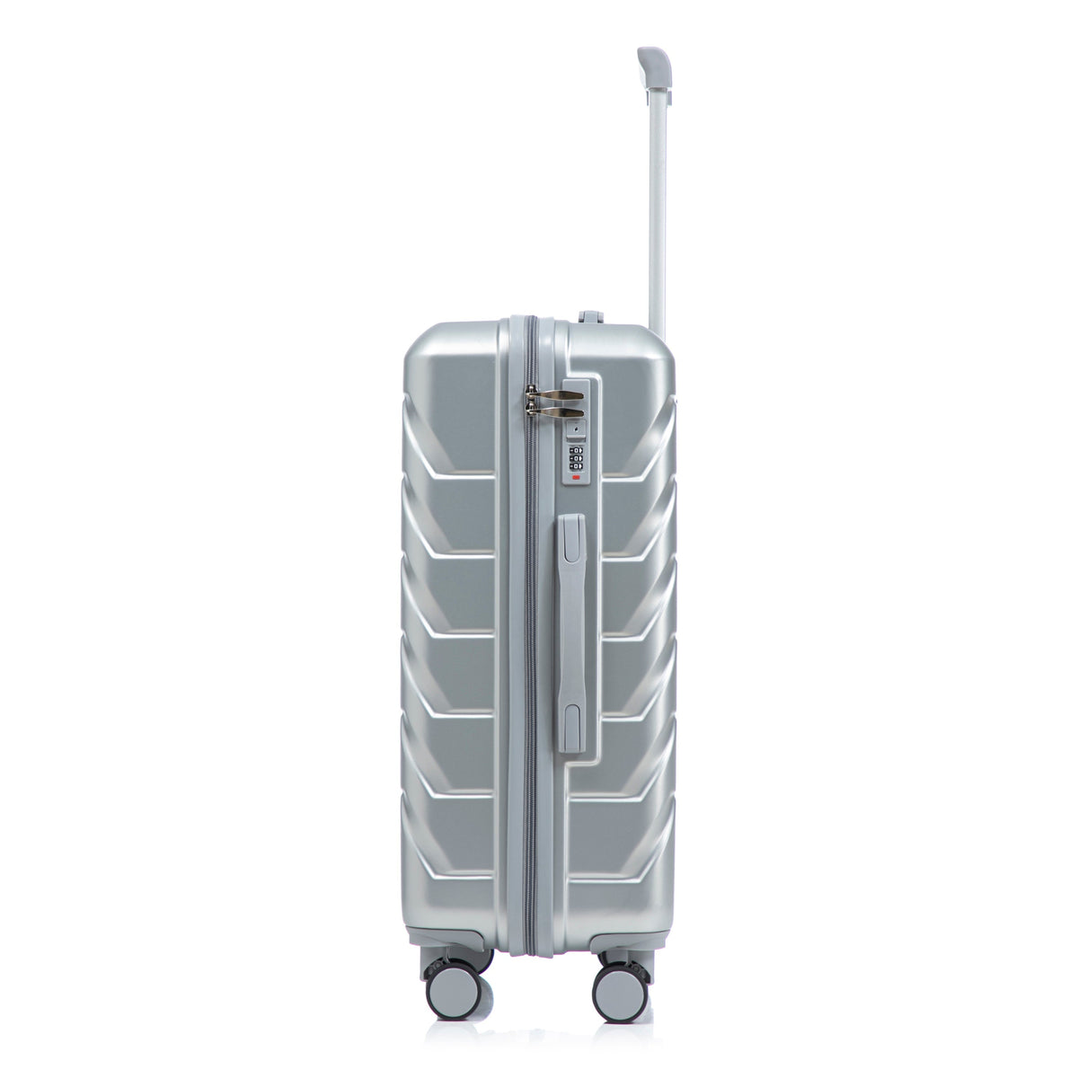 3-Piece ABS Spinner Wheel Luggage Set with Combination Lock - Silver