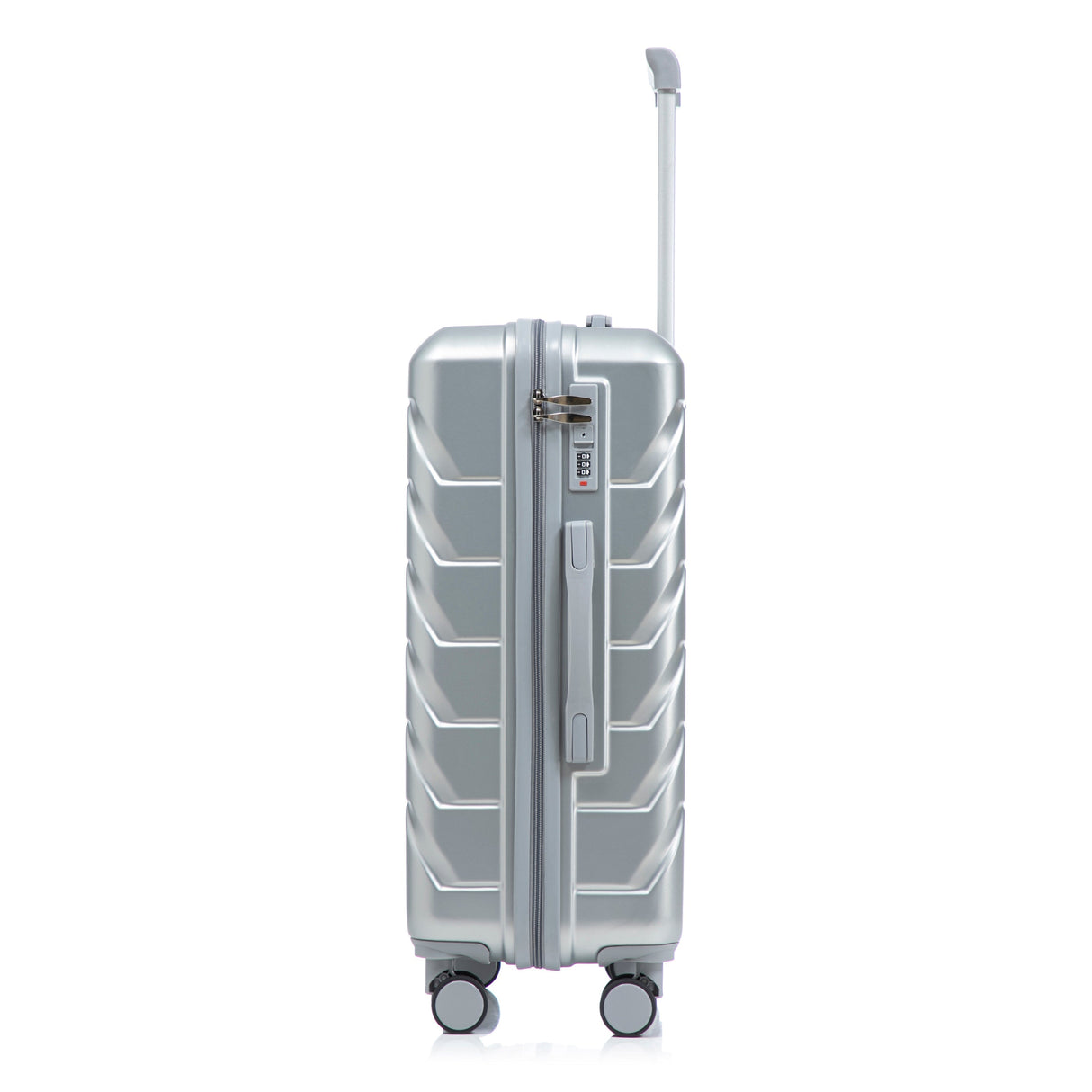 3-Piece ABS Spinner Wheel Luggage Set with Combination Lock - Silver