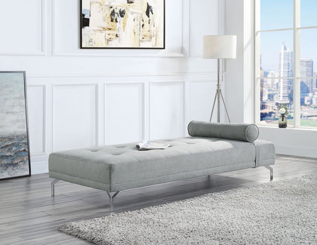 Quenti-Gray-Melange-Velvet-Sofa-Bed-W/Pillow-