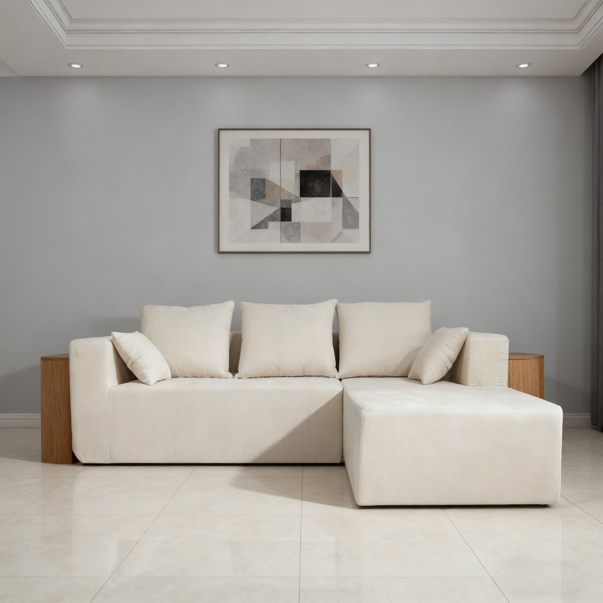 Modular Corner Sofa With Soft Fabric
