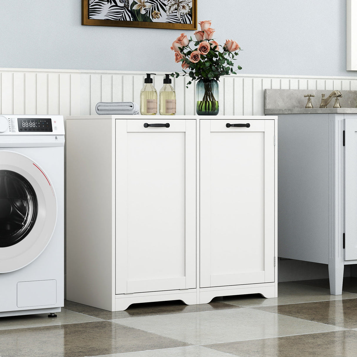 Laundry Cabinet with Tilt-Out Hamper