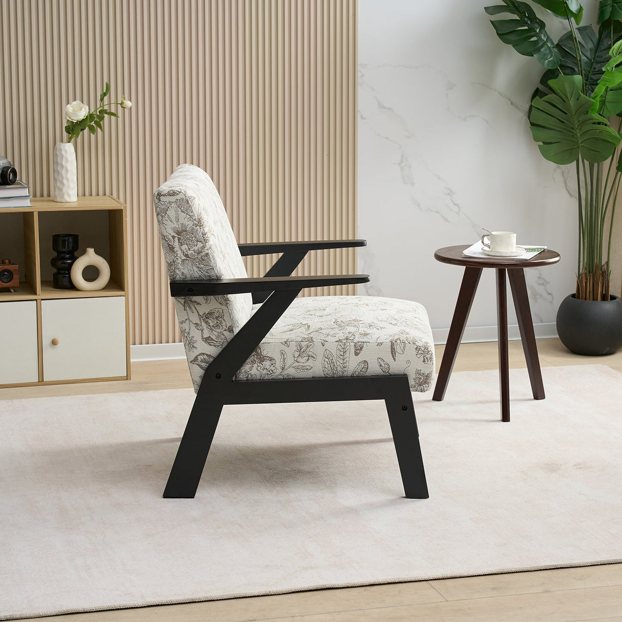 Mid-Century Modern Lounge Armchair - Seat Cushion (Beige + Grey)