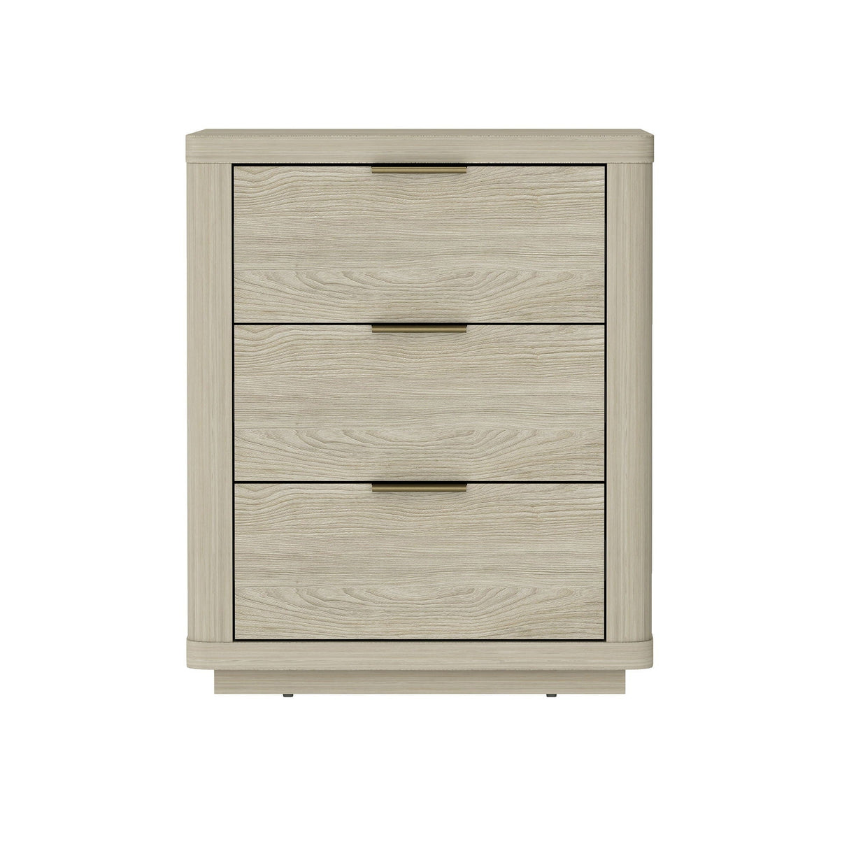Evelyn - Nightstand With 3 Drawers, Smooth Rounded Edges