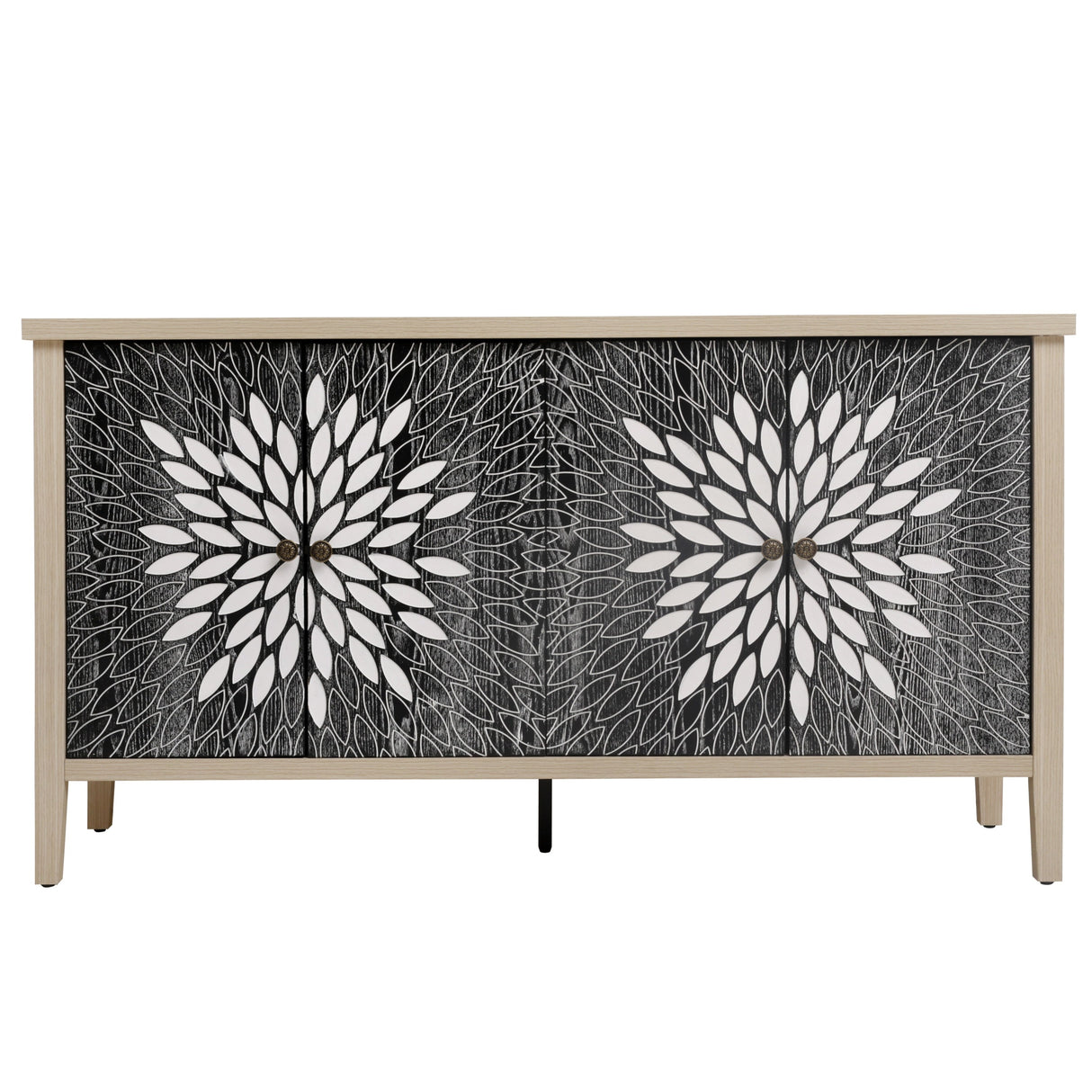 Sideboard Buffet Cabinet with 4 Doors and Adjustable Shelves