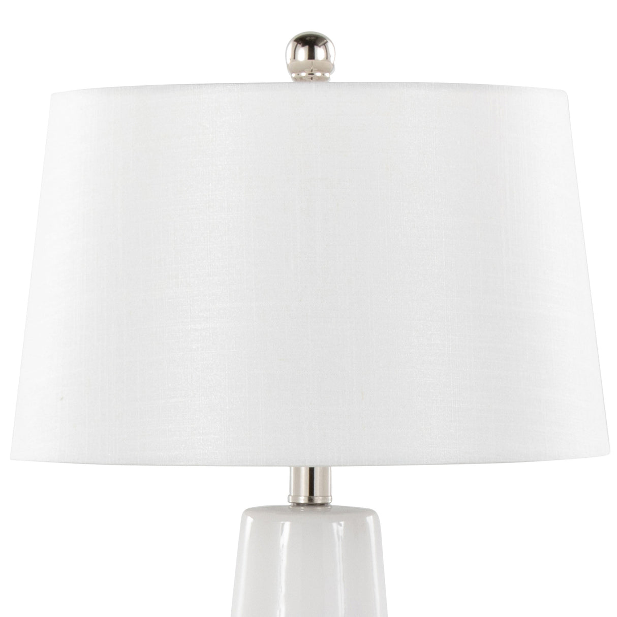 Penelope 22' Contemporary Ceramic Table Lamp with White & Gold Ceramic Body and White Shade