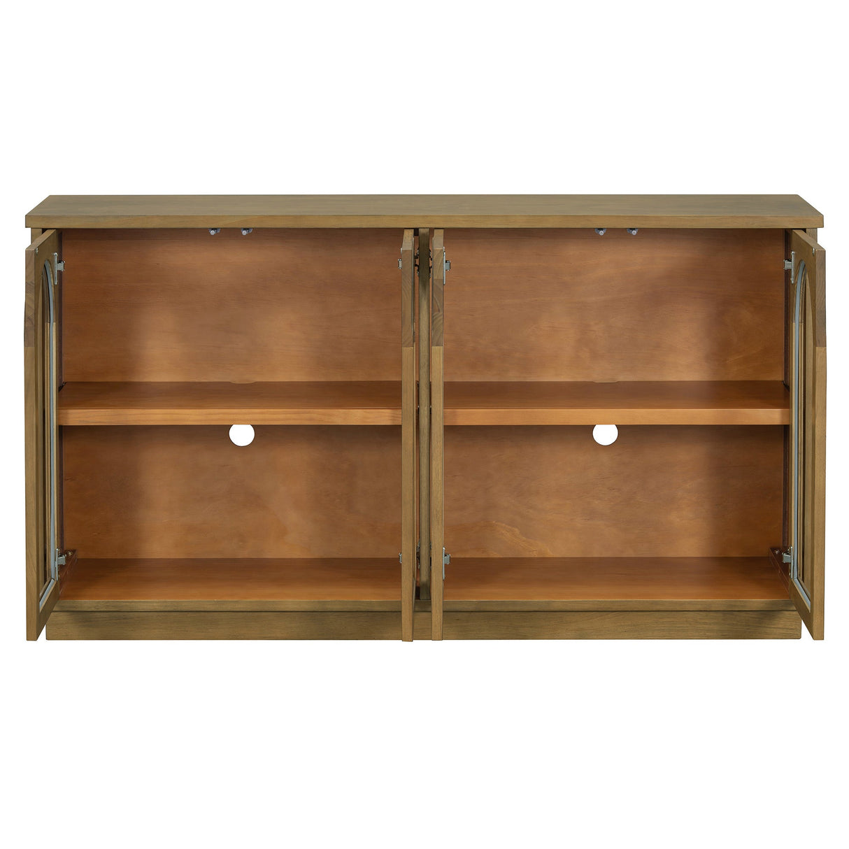 Arched Storage Cabinet with Glass Doors