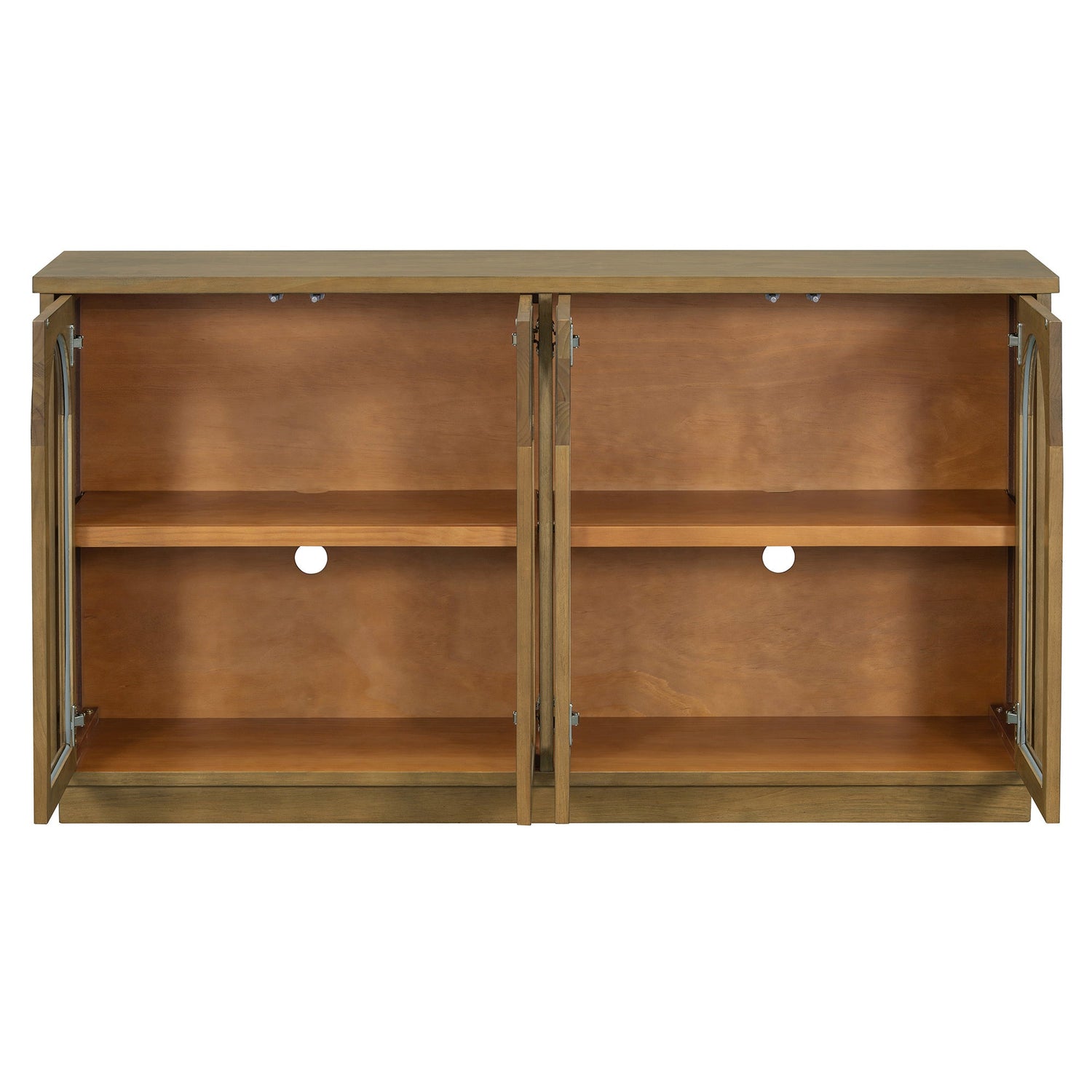 Arched Storage Cabinet with Glass Doors